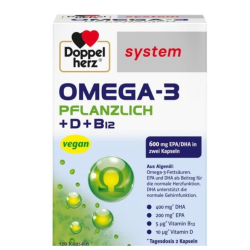 DOUBLEHERZ Omega-3 植物性系統膠囊 120 粒(素食專用)