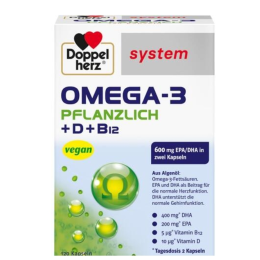 DOUBLEHERZ Omega-3 植物性系統膠囊 120 粒(素食專用)