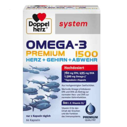 DOUBLEHERZ Omega-3 Premium 1500 魚油+維生素膠囊 60 粒