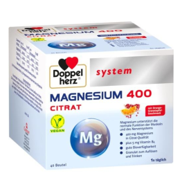 DOPPELHERZ Magnesium 400 鎂 400 檸檬酸系統顆粒 20 St 顆粒